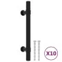 Cabinet handles 10 units stainless steel black 96 mm by , Cabinet knobs and handles - Ref: Foro24-155421, Price: 22,53 €, Dis...