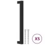 Tiradores para armarios 5 uds acero inoxidable negro 192 mm de , Pomos y picaportes de armarios - Ref: Foro24-155400, Precio:...