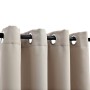Cortinas opacas con anillas de metal 2 uds beige 140x225 cm