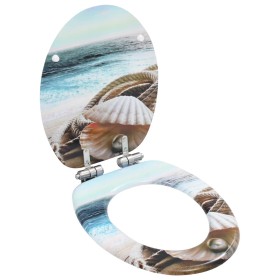 Toilet seat with soft close MDF shell design lid by vidaXL, Toilet and bidet seats - Ref: Foro24-143924, Price: 48,97 €, Disc...