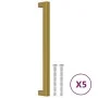 Tiradores para armarios 5 uds acero inoxidable dorado 224 mm de , Pomos y picaportes de armarios - Ref: Foro24-155393, Precio...