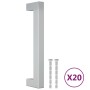 Tiradores para armarios 20 uds acero inoxidable plateado 128 mm de , Pomos y picaportes de armarios - Ref: Foro24-3203637, Pr...