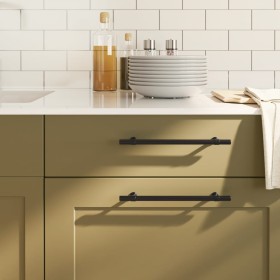 Cabinet handles 10 pcs black stainless steel 192 mm by , Cabinet knobs and handles - Ref: Foro24-3203711, Price: 24,09 €, Dis...