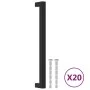 Tiradores para armarios 20 uds acero inoxidable negro 224 mm de , Pomos y picaportes de armarios - Ref: Foro24-3203656, Preci...