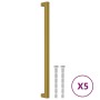 Tiradores para armarios 5 uds acero inoxidable dorado 320 mm de , Pomos y picaportes de armarios - Ref: Foro24-155394, Precio...