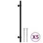 Tiradores para armarios 5 uds acero inoxidable negro 224 mm de , Pomos y picaportes de armarios - Ref: Foro24-155425, Precio:...