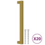 Tiradores para armarios 20 uds acero inoxidable dorado 192 mm de , Pomos y picaportes de armarios - Ref: Foro24-3203647, Prec...