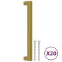 Tiradores para armarios 20 uds acero inoxidable dorado 192 mm de , Pomos y picaportes de armarios - Ref: Foro24-3203647, Prec...