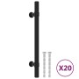 Tiradores para armarios 20 uds acero inoxidable negro 128 mm de , Pomos y picaportes de armarios - Ref: Foro24-3203693, Preci...
