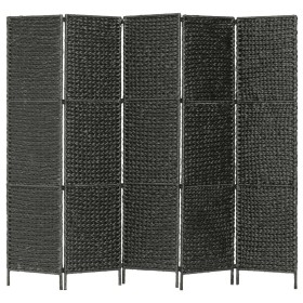 Divider screen 5 panels black water hyacinth 193x160 cm by vidaXL, Room dividers - Ref: Foro24-247352, Price: 136,48 €, Disco...