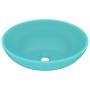 Lavabo de lujo ovalado cerámica verde claro mate 40x33 cm