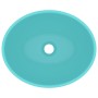 Lavabo de lujo ovalado cerámica verde claro mate 40x33 cm