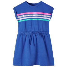 Vestido infantil con cordón azul cobalto 128
