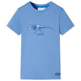 Camiseta infantil azul medio 128