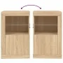 Nachttische LED-Leuchten 2 Stück Holzwerkstoff Sonoma Eiche von , Schließfächer und Lagerschränke - Ref: Foro24-836635, Preis...