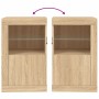 Nachttische LED-Leuchten 2 Stück Holzwerkstoff Sonoma Eiche von , Schließfächer und Lagerschränke - Ref: Foro24-836635, Preis...
