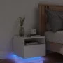 Mesita de noche con luces LED blanco 40x39x37 cm de , Mesitas de noche - Ref: Foro24-836798, Precio: 51,81 €, Descuento: %