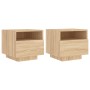Bedside tables with LED lights 2 units Sonoma oak 40x39x37 cm by , Nightstands - Ref: Foro24-836803, Price: 71,29 €, Discount: %