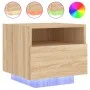 Bedside tables with LED lights 2 units Sonoma oak 40x39x37 cm by , Nightstands - Ref: Foro24-836803, Price: 71,14 €, Discount: %