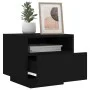 Bedside tables with LED lights, 2 units, black, 40x39x37 cm by , Nightstands - Ref: Foro24-836801, Price: 85,21 €, Discount: %