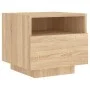 Bedside tables with LED lights 2 units Sonoma oak 40x39x37 cm by , Nightstands - Ref: Foro24-836803, Price: 71,14 €, Discount: %