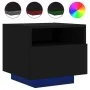 Bedside tables with LED lights, 2 units, black, 40x39x37 cm by , Nightstands - Ref: Foro24-836801, Price: 85,21 €, Discount: %