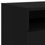 Bedside tables with LED lights, 2 units, black, 40x39x37 cm by , Nightstands - Ref: Foro24-836801, Price: 88,04 €, Discount: %