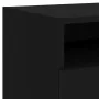 Bedside tables with LED lights, 2 units, black, 40x39x37 cm by , Nightstands - Ref: Foro24-836801, Price: 85,21 €, Discount: %