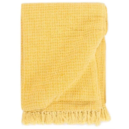 Manta de algodón amarillo mostaza 160x210 cm de vidaXL, Mantas - Ref: Foro24-133762, Precio: 37,04 €, Descuento: %