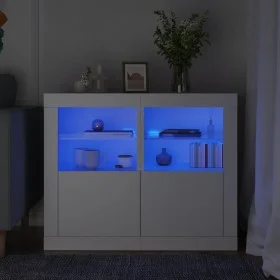 Zusätzliche Schränke mit LED-Lichtern, 2 Stück, aus weißem Ingenieurholz. von , Schließfächer und Lagerschränke - Ref: Foro24...