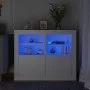Armarios auxiliares luces LED 2 uds madera de ingeniería blanco by , Lockers and storage cabinets - Ref: Foro24-836631, Price...