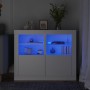 Zusätzliche Schränke mit LED-Lichtern, 2 Stück, aus weißem Ingenieurholz. von , Schließfächer und Lagerschränke - Ref: Foro24...