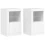Armarios auxiliares luces LED 2 uds madera de ingeniería blanco by , Lockers and storage cabinets - Ref: Foro24-836631, Price...