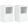 Armarios auxiliares luces LED 2 uds madera de ingeniería blanco by , Lockers and storage cabinets - Ref: Foro24-836631, Price...