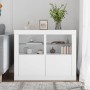 Armarios auxiliares luces LED 2 uds madera de ingeniería blanco by , Lockers and storage cabinets - Ref: Foro24-836631, Price...