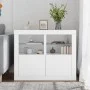 Armarios auxiliares luces LED 2 uds madera de ingeniería blanco by , Lockers and storage cabinets - Ref: Foro24-836631, Price...