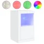 Armarios auxiliares luces LED 2 uds madera de ingeniería blanco by , Lockers and storage cabinets - Ref: Foro24-836631, Price...