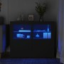 Nachttische mit LED-Lichtern, 2 Stück, schwarzes Ingenieurholz von , Schließfächer und Lagerschränke - Ref: Foro24-836633, Pr...