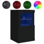 Mesitas de noche con luces LED 2 uds madera ingeniería negra by , Lockers and storage cabinets - Ref: Foro24-836633, Price: 1...