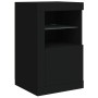 Mesitas de noche con luces LED 2 uds madera ingeniería negra by , Lockers and storage cabinets - Ref: Foro24-836633, Price: 1...