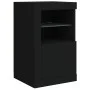 Mesitas de noche con luces LED 2 uds madera ingeniería negra by , Lockers and storage cabinets - Ref: Foro24-836633, Price: 1...