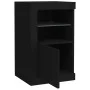 Mesitas de noche con luces LED 2 uds madera ingeniería negra by , Lockers and storage cabinets - Ref: Foro24-836633, Price: 1...