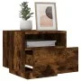 Mesitas de noche con luces LED 2 uds roble ahumado 40x39x37 cm de , Mesitas de noche - Ref: Foro24-836807, Precio: 57,44 €, D...