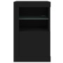 Mesitas de noche con luces LED 2 uds madera ingeniería negra by , Lockers and storage cabinets - Ref: Foro24-836633, Price: 1...