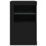Mesitas de noche con luces LED 2 uds madera ingeniería negra by , Lockers and storage cabinets - Ref: Foro24-836633, Price: 1...