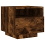 Mesitas de noche con luces LED 2 uds roble ahumado 40x39x37 cm de , Mesitas de noche - Ref: Foro24-836807, Precio: 58,94 €, D...