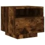 Mesitas de noche con luces LED 2 uds roble ahumado 40x39x37 cm de , Mesitas de noche - Ref: Foro24-836807, Precio: 57,44 €, D...