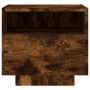Mesitas de noche con luces LED 2 uds roble ahumado 40x39x37 cm de , Mesitas de noche - Ref: Foro24-836807, Precio: 58,94 €, D...