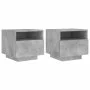 Mesitas de noche con luces LED 2 uds gris hormigón 40x39x37 cm by , Nightstands - Ref: Foro24-836805, Price: 79,17 €, Discoun...