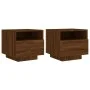Mesitas de noche con luces LED 2 uds marrón roble 40x39x37 cm by , Nightstands - Ref: Foro24-836811, Price: 74,38 €, Discount: %